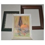 (3) Wooden Picture Frames incl Still Life Art -