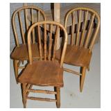 (3) Antique Bentwood Spindleback Child
