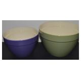 (2) Crate & Barrel Ceramic Mixing Bowls 7 & 8"