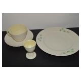 (4) Belleek Irish Porcelain Pcs w/ 8.25" Shamrock