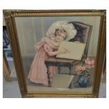Vtg Framed Victorian-style Fine Art Print 18.5 x