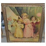 Vtg Framed Victorian-style Fine Art Print 18.5 x