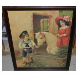 Vtg Framed Victorian-style Fine Art Print 21.75 x