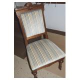 Antique Eastlake Carved Walnut Side Chair w/Front