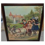 Vtg Framed Victorian-style Fine Art Print 21.75 x