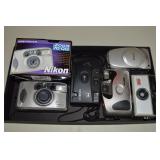 Flat of Cameras w/ Nikon Zoom 70 QD, Minolta F10
