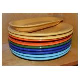 (9) Vtg HL Fiestaware Mixed Color 10.5" Dinner
