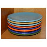 (8) Vtg HL Fiestaware Mixed Color 6 3/8" Plates