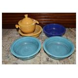 (4) Vtg HL Fiestaware Mixed Color Bowls 5.5" +