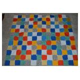 Vintage Hand Knotted Block Pattern Child