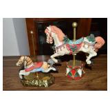 (2) Vintage Carousel Horse Figures w/ Russ 6"