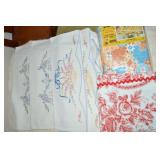 Linens Lot w/ Enbroidery & Vtg "Pocahontas" Table