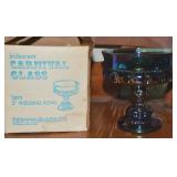Vtg Indiana Amethyst Carnival Glass 5" Wedding