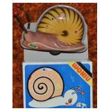 Vtg Woniu Blic Tin Litho Toy Snail 5"L