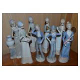 (8) Vintage Taiwan Porcelain Lady Figures 11" t