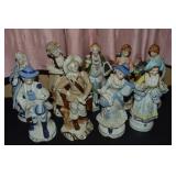 (9) Vtg Porcelain Figures Up to 8.75" Tall -1 Lady
