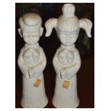 Vtg Ceramic Girl & Boy Choir Singer 11 1/3"