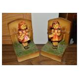 Pair Vtg Hummel-style Chalkware Bookends 6"