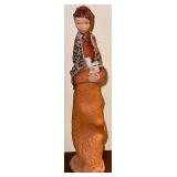 Vtg Kovacs-style Handpainted Clay Pottery Woman