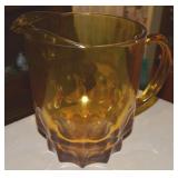 Vintage Hazel Atlas Reflection Amber Glass 7"t