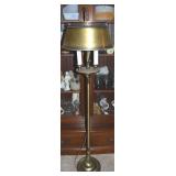 Vtg Bouillotte-style Brass 3 Light Floor Lamp 57"t