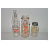 Vtg Flynn Dairy Milk Bottle, Tropicana & 3.75"