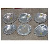 (6) Shiny Sea Shell Home Decor Pcs - largest 9"