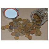 Canning Jar of 100 US Wheaties Pennies Coins