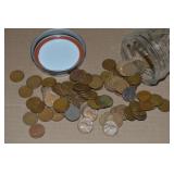 Canning Jar of 100 US Wheaties Pennies Coins