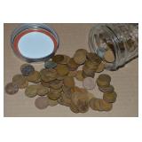 Canning Jar of 100 US Wheaties Pennies Coins