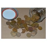 Canning Jar of 100 US Wheaties Pennies Coins