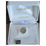 Vtg Anson Sterling Silver Mono Mens Tie Tack