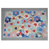 Vintage Hand Quilted Hexagonal Patchwork Small