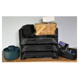 Office Supplies Lot: Organizers, Scale, Basket +