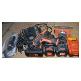 Black & Decker Lot: Batteries, Chargers, Roto-Bit