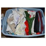 Lidded Rubbermaid RN 18Gal Tote Full of Fabric