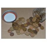 Canning Jar of 100 US Wheaties Pennies Coins