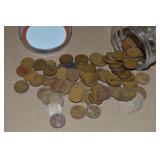 Canning Jar of 100 US Wheaties Pennies Coins