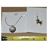 Gold FIlled Unicorn Charm + Horse Pendant Necklace
