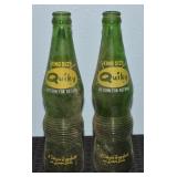 (2) Vtg Quirky King Size Lemon Soda 10oz Bottles