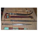 Collection of Tribal Bladed Instruments: Daggers,