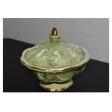 Vtg R Capodimonte Italy Ceramic Figural Lidded