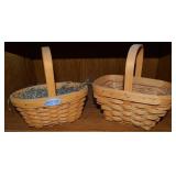 (2) Fixed Handle Longaberger Woven Baskets w/