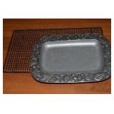 Longaberger Pewter 2001 Falling Leaves 13.5 x 10