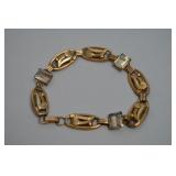 Art Deco 1/20 12k GF Bracelet w/ Stones 8"
