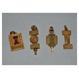(4) Antique Ames Jewelry GF Iowa State Charms