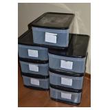 (7) 17 x 11.5 x 6 Plastic Storage Drawers
