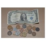 Lot of US Coins + 1935 Silver Certificate