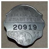 1933 Iowa Licensed Chauffeur Silvertone Small