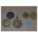 (7) Antique / Vintage Tokens w/ IA/Tri-State Fair,